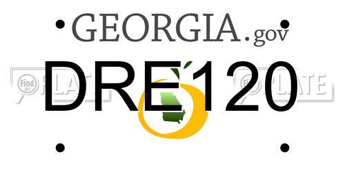 DRE120 Georgia License Plate