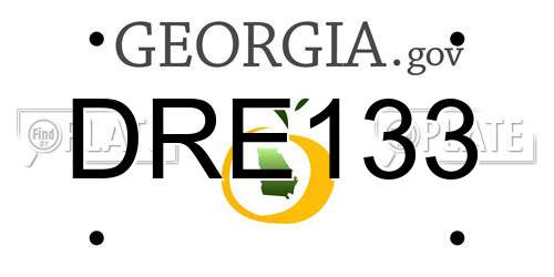 DRE133 Georgia License Plate