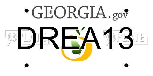 DREA13 Georgia License Plate
