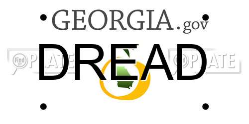 DREAD Georgia License Plate