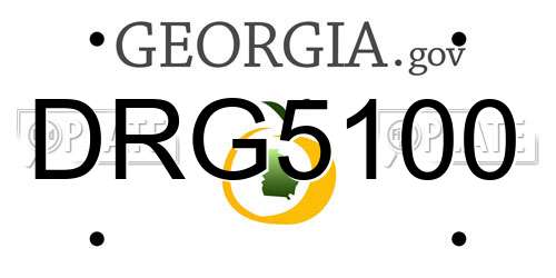 DRG5100 Georgia License Plate