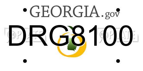 DRG8100 Georgia License Plate