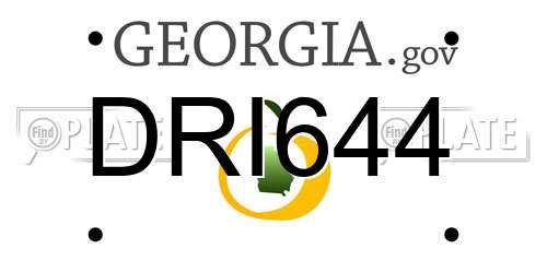 DRI644 Georgia License Plate