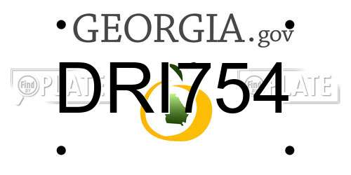 DRI754 Georgia License Plate