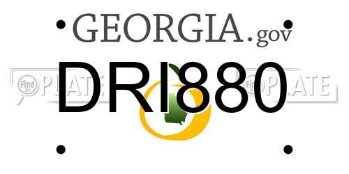 DRI880 Georgia License Plate
