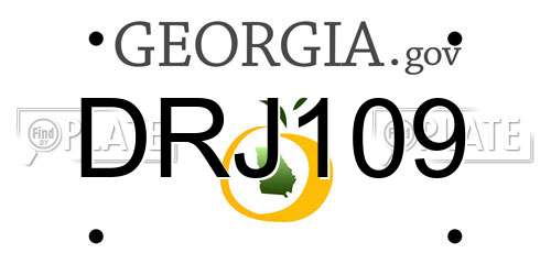 DRJ109 Georgia License Plate