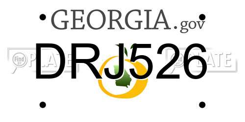 DRJ526 Georgia License Plate