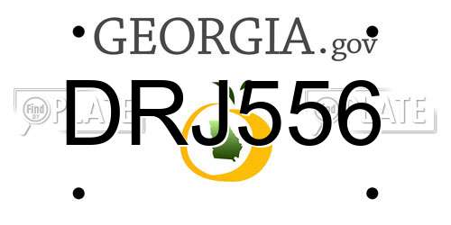 DRJ556 Georgia License Plate