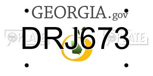 DRJ673 Georgia License Plate
