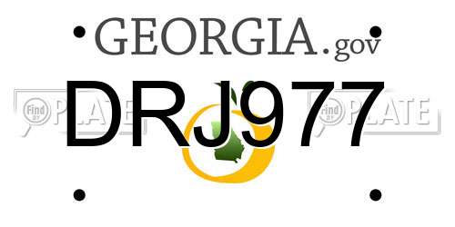 DRJ977 Georgia License Plate
