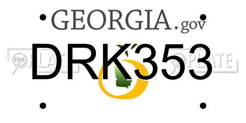 DRK353 Georgia License Plate