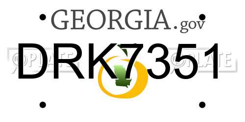DRK7351 Georgia License Plate