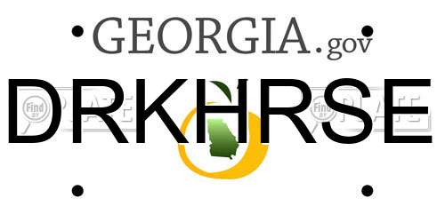 DRKHRSE Georgia License Plate