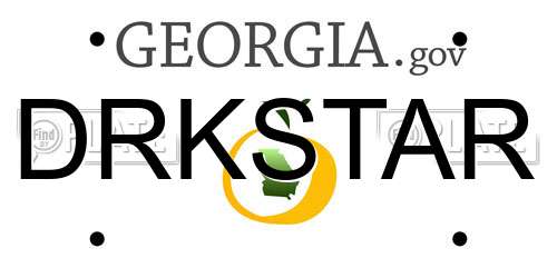 DRKSTAR Georgia License Plate