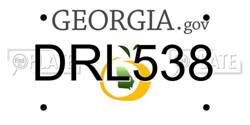 DRL538 Georgia License Plate