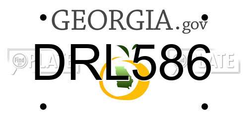 DRL586 Georgia License Plate