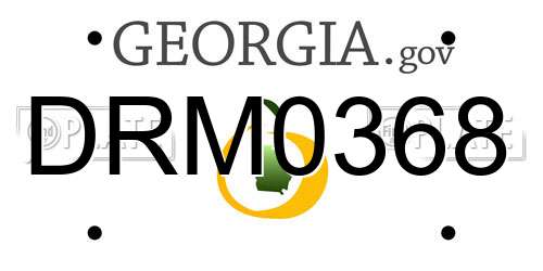 DRM0368 Georgia License Plate