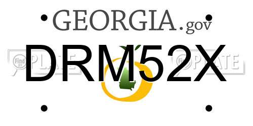 DRM52X Georgia License Plate