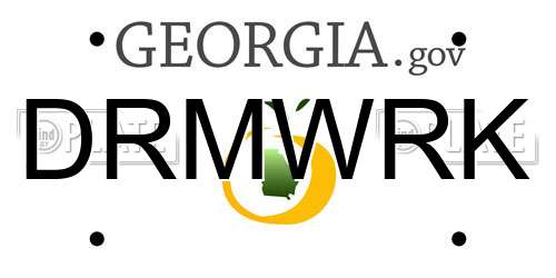 DRMWRK Georgia License Plate