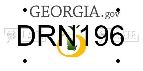 DRN196 Georgia License Plate