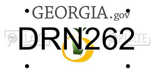 DRN262 Georgia License Plate