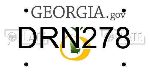 DRN278 Georgia License Plate