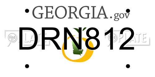 DRN812 Georgia License Plate
