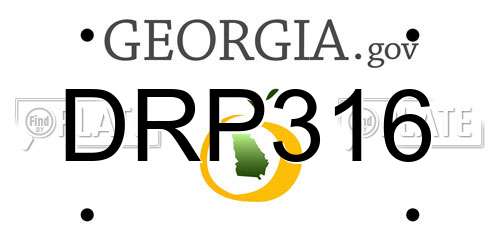 DRP316 Georgia License Plate
