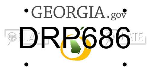 DRP686 Georgia License Plate
