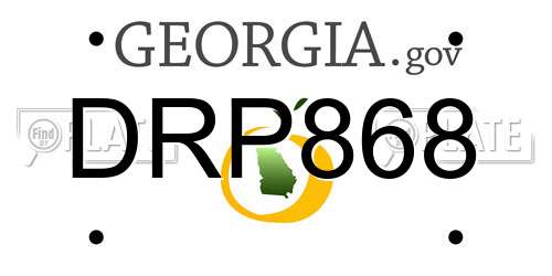 DRP868 Georgia License Plate