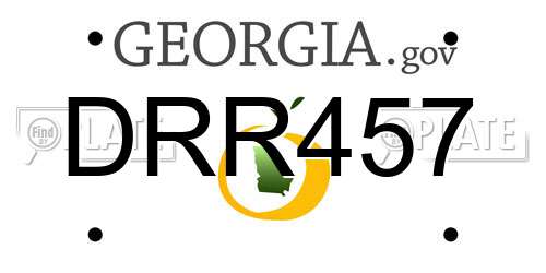 DRR457 Georgia License Plate