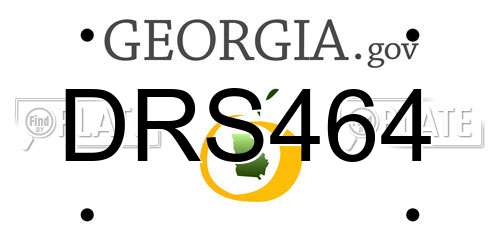 DRS464 Georgia License Plate