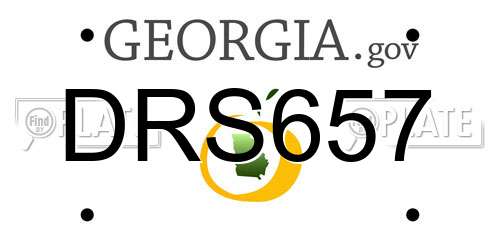 DRS657 Georgia License Plate