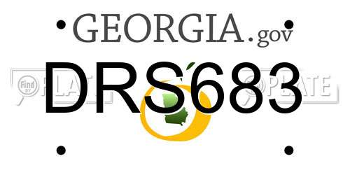 DRS683 Georgia License Plate