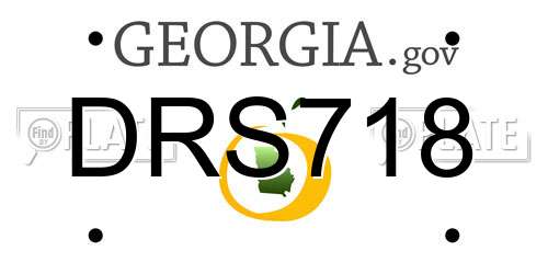 DRS718 Georgia License Plate