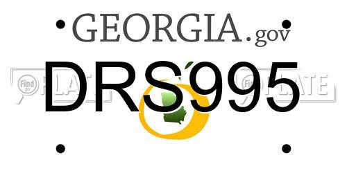DRS995 Georgia License Plate