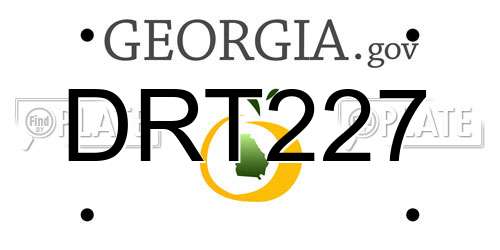 DRT227 Georgia License Plate