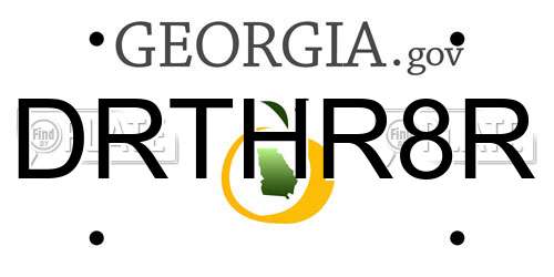 DRTHR8R Georgia License Plate