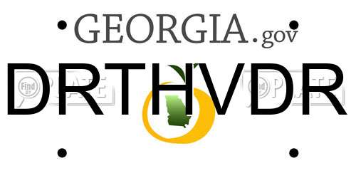 DRTHVDR Georgia License Plate
