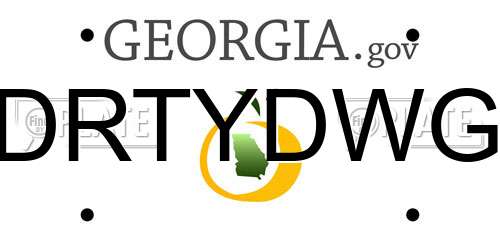 DRTYDWG Georgia License Plate