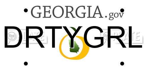 DRTYGRL Georgia License Plate