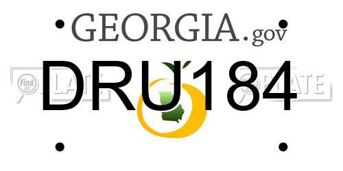 DRU184 Georgia License Plate
