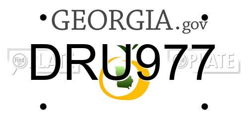 DRU977 Georgia License Plate