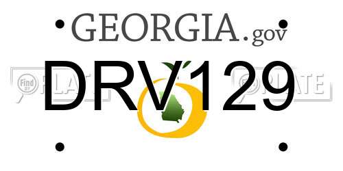 DRV129 Georgia License Plate