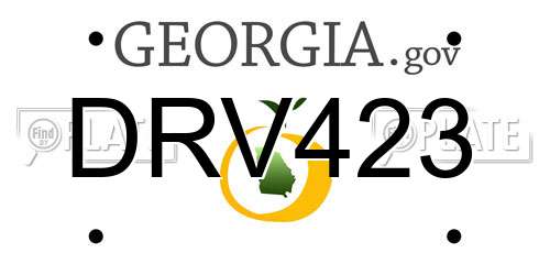 DRV423 Georgia License Plate