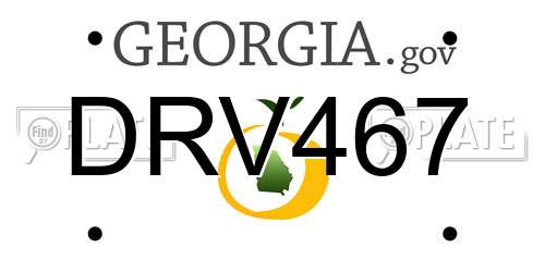 DRV467 Georgia License Plate