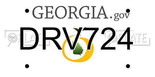 DRV724 Georgia License Plate