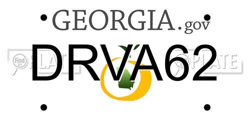 DRVA62 Georgia License Plate
