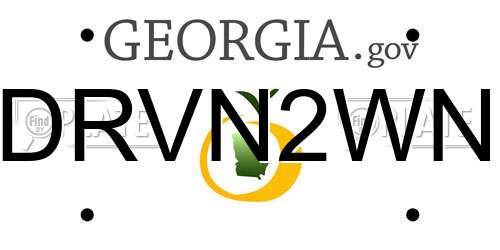 DRVN2WN Georgia License Plate