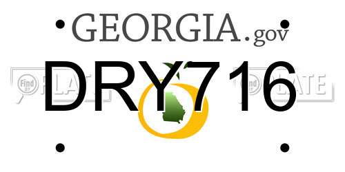 DRY716 Georgia License Plate